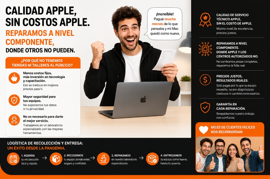 Calidad Apple, sin costos Apple - Reparación Mac